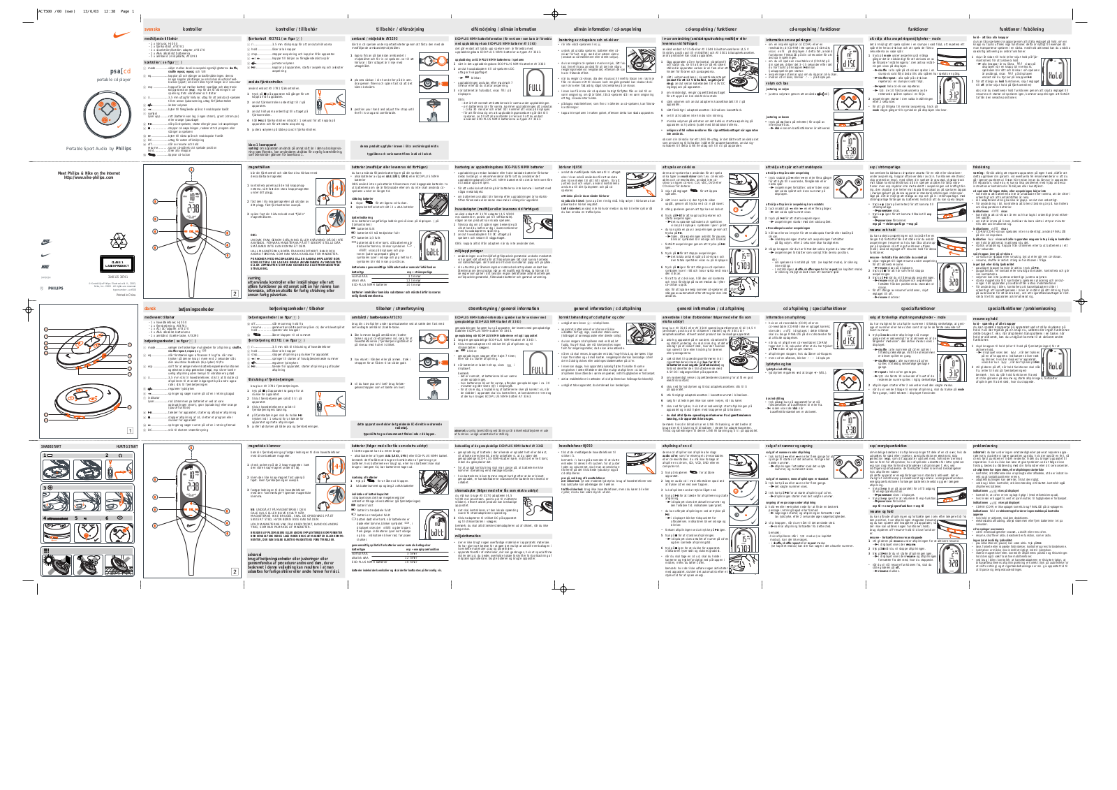 Philips ACT500/P00C, ACT500/00C User Manual