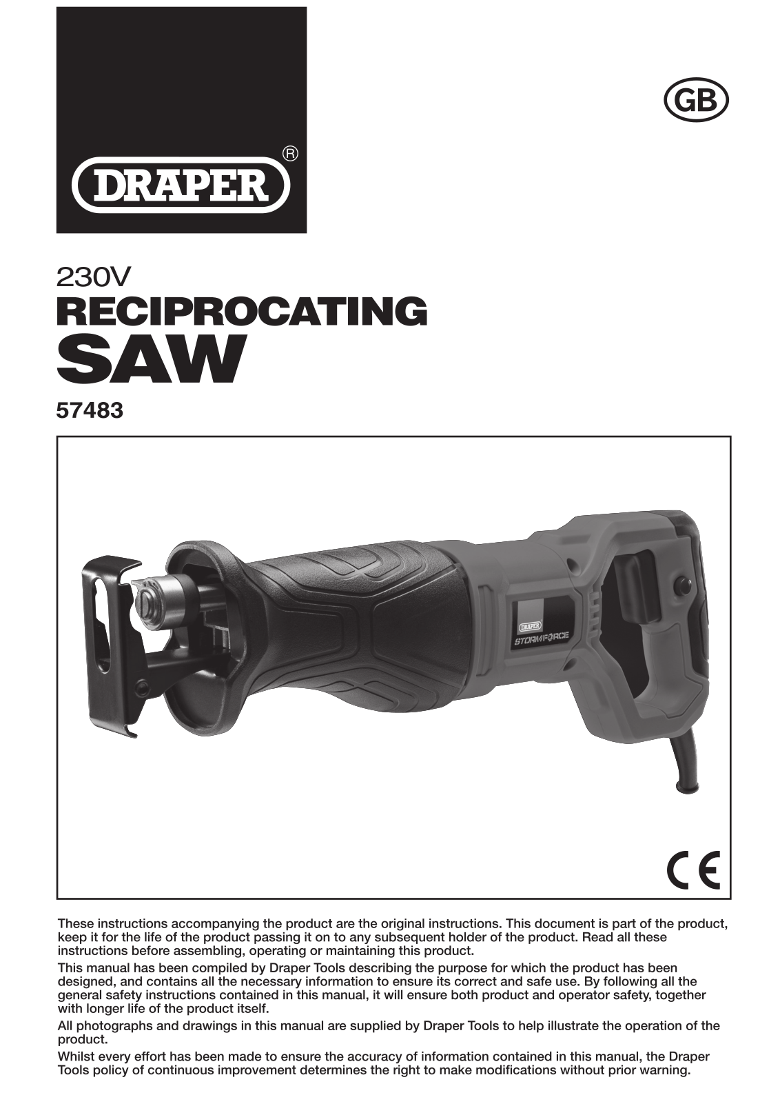 Draper Tools 57483 Instructions - ManualMachine.com