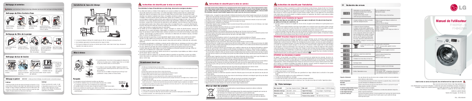 LG F148452WH User Manual