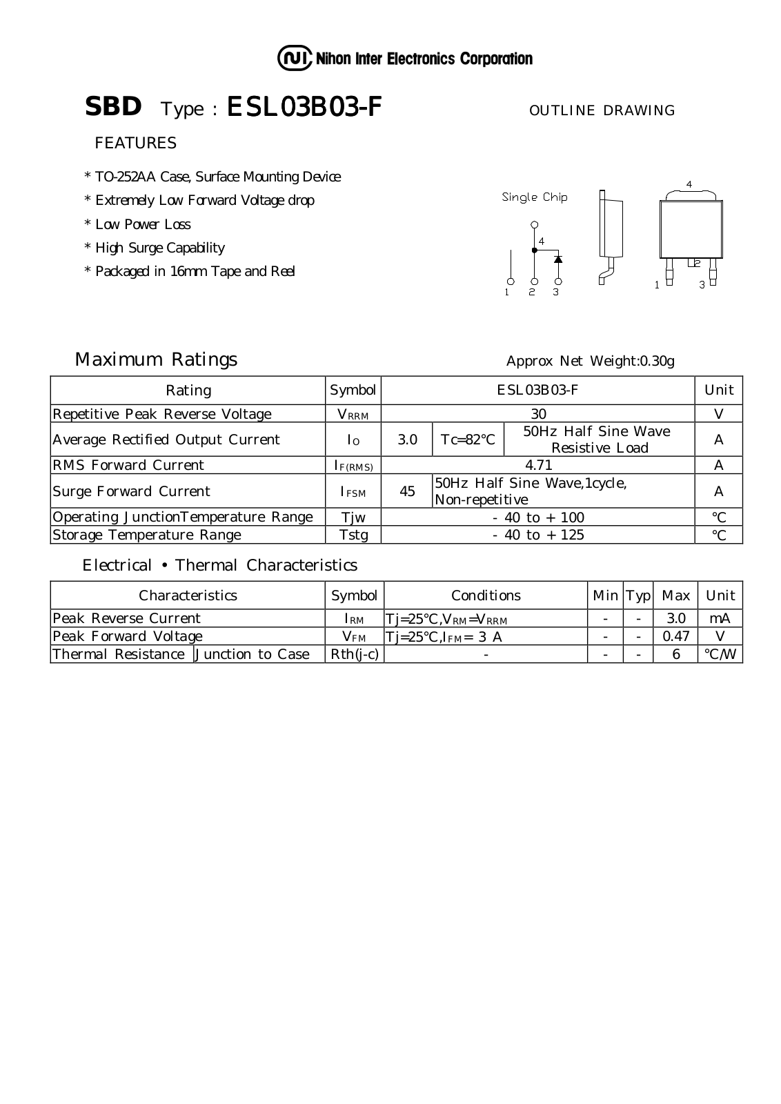 Datasheet ESL03B03-F Datasheet (NIHON) - ManualMachine.com