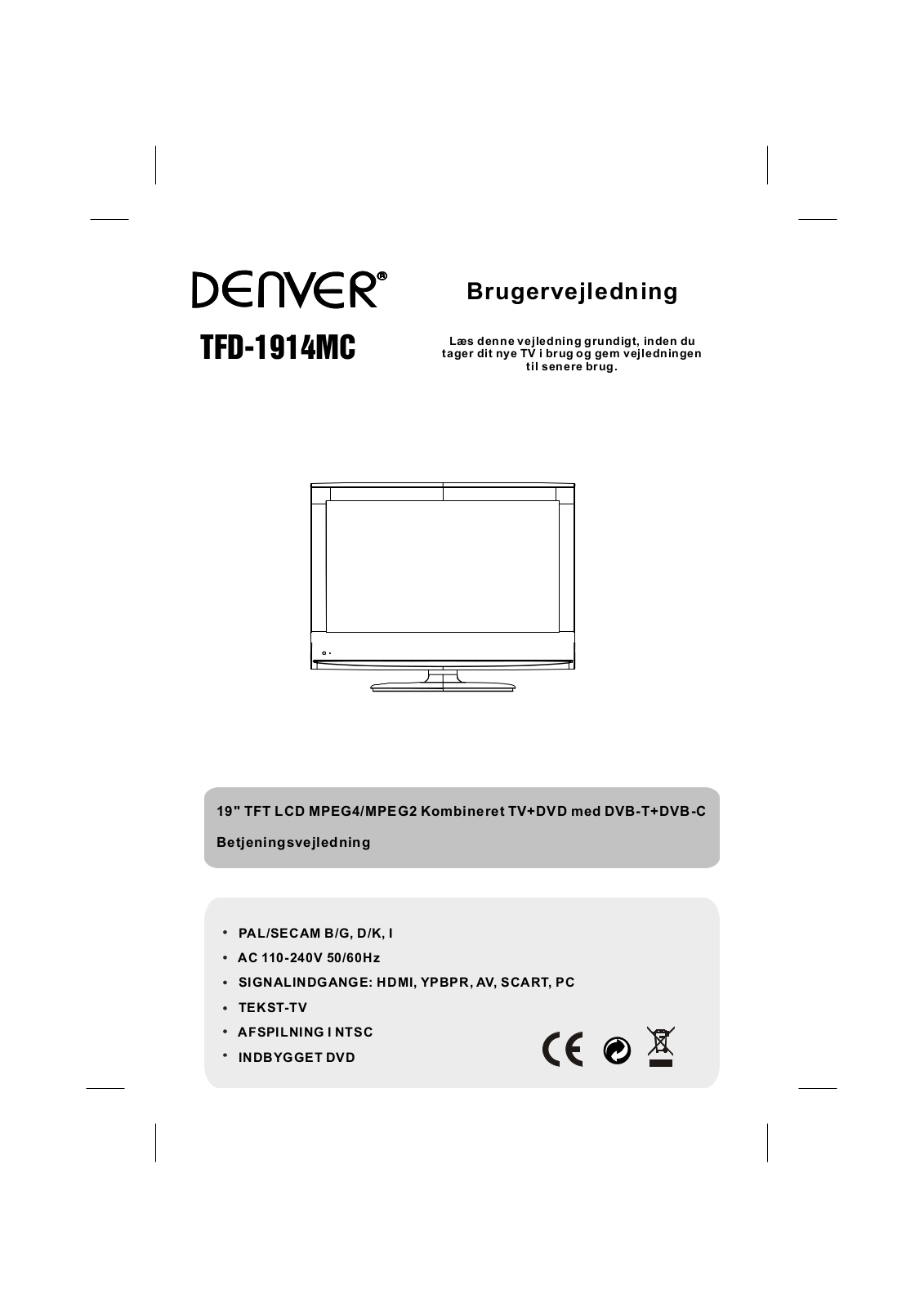 Denver TFD-1914MC User Manual