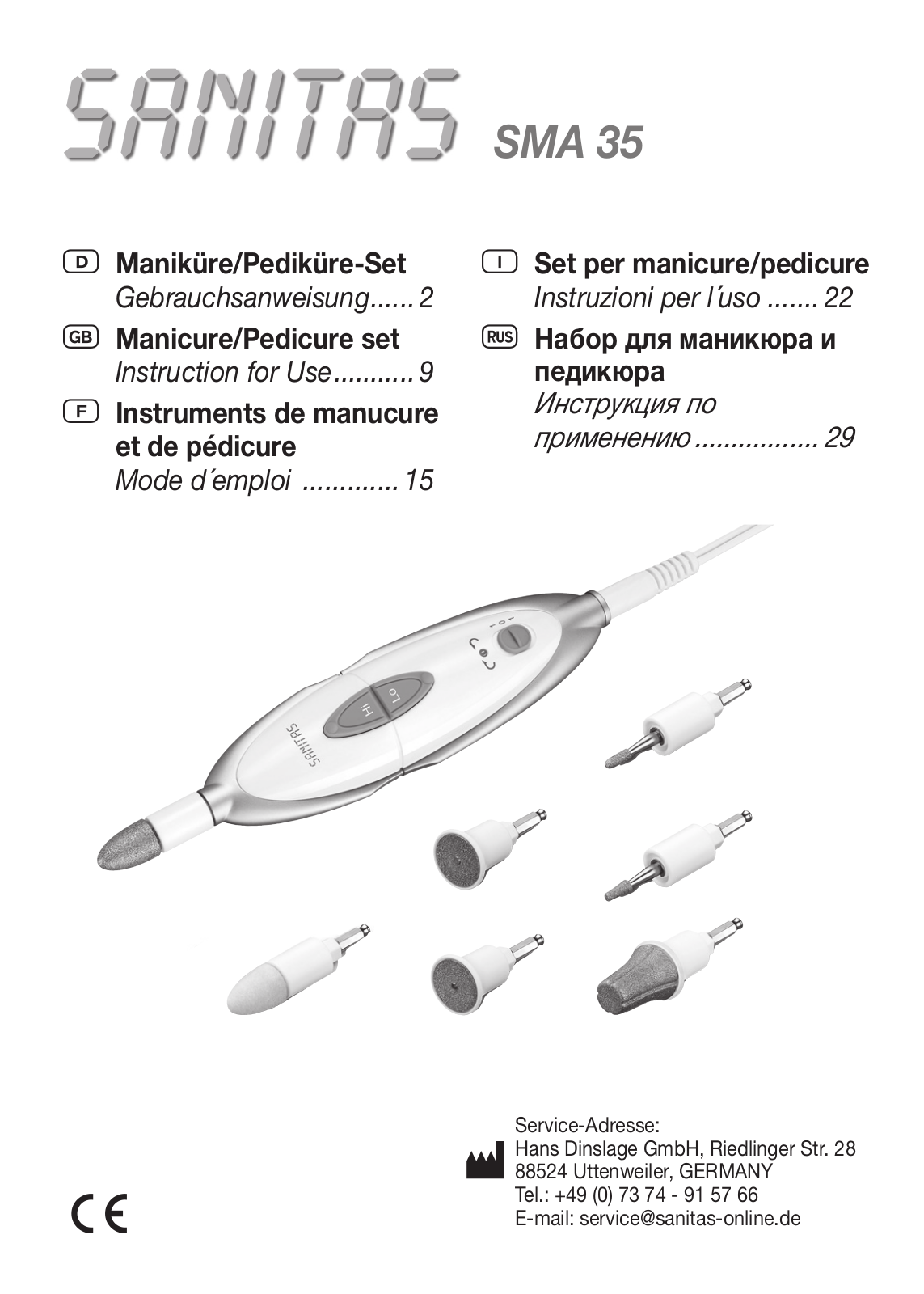 Sanitas SMA 35 User Manual