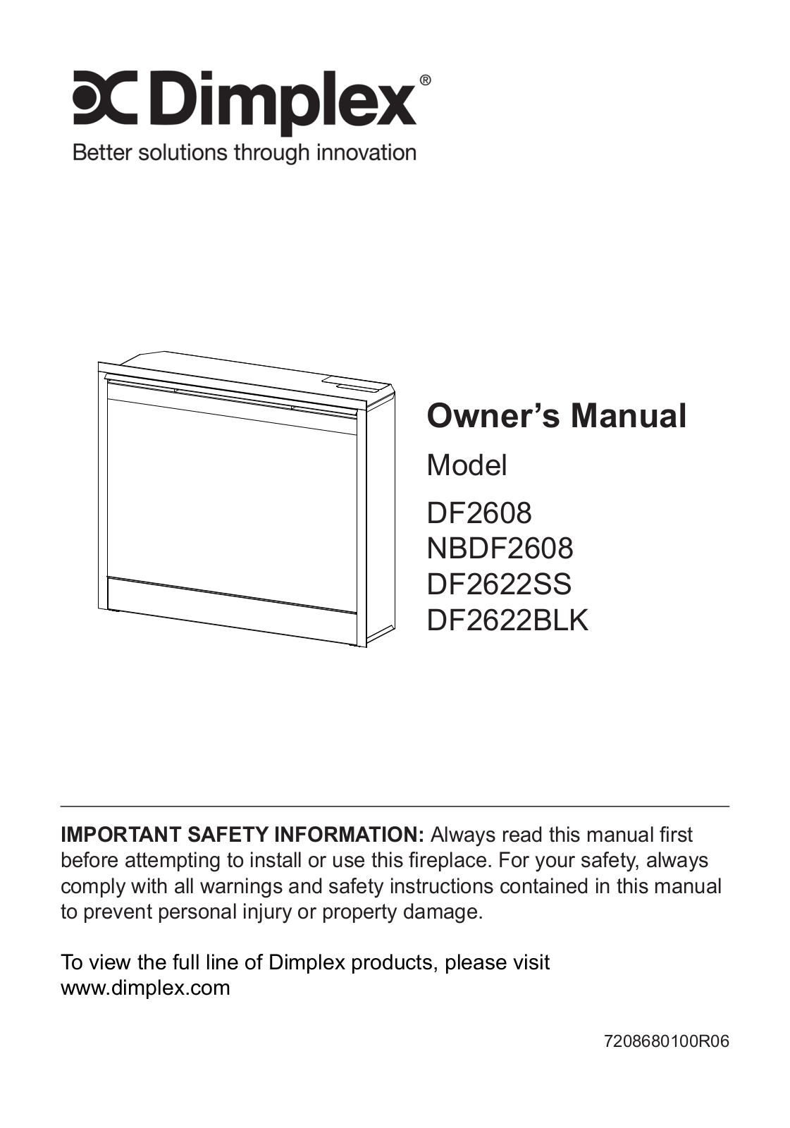 Dimplex NBDF2608, DF2622BLK, DF2622SS User Manual