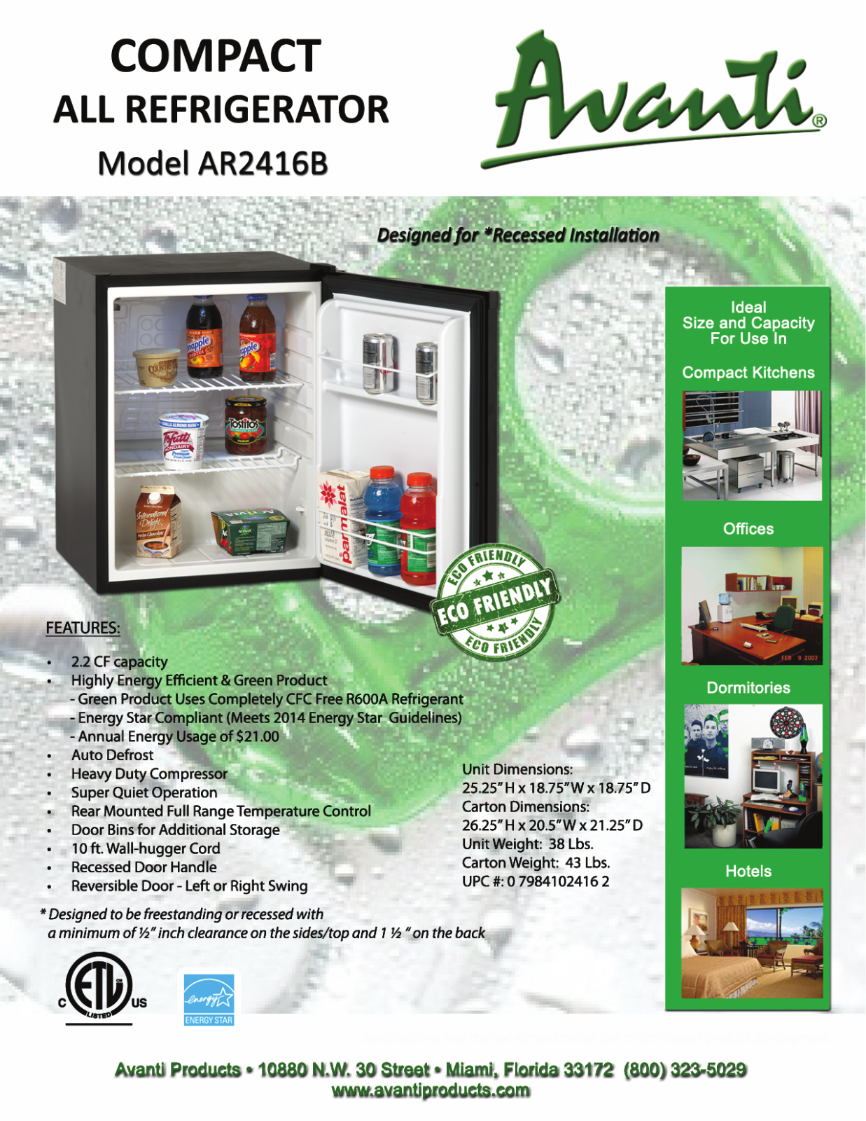 Avanti Products AVA1364 Specifications - ManualMachine.com
