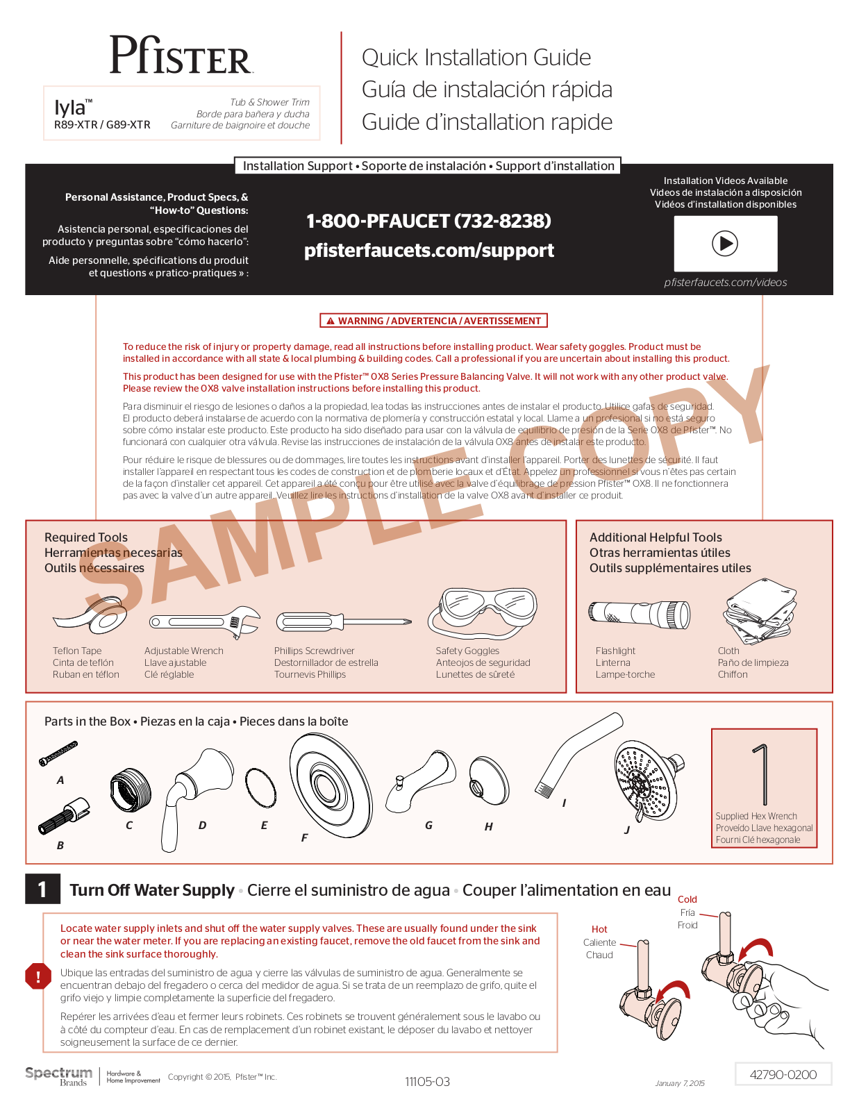 Pfister PPR3225 Installation & Assembly - ManualMachine.com