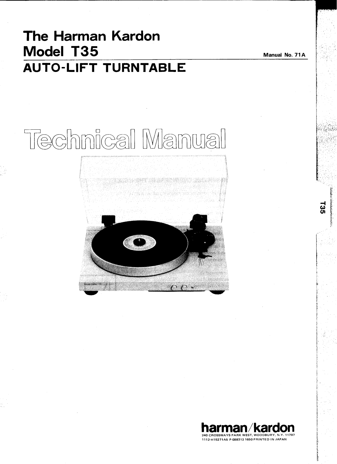 Harman Kardon T-35 Service manual