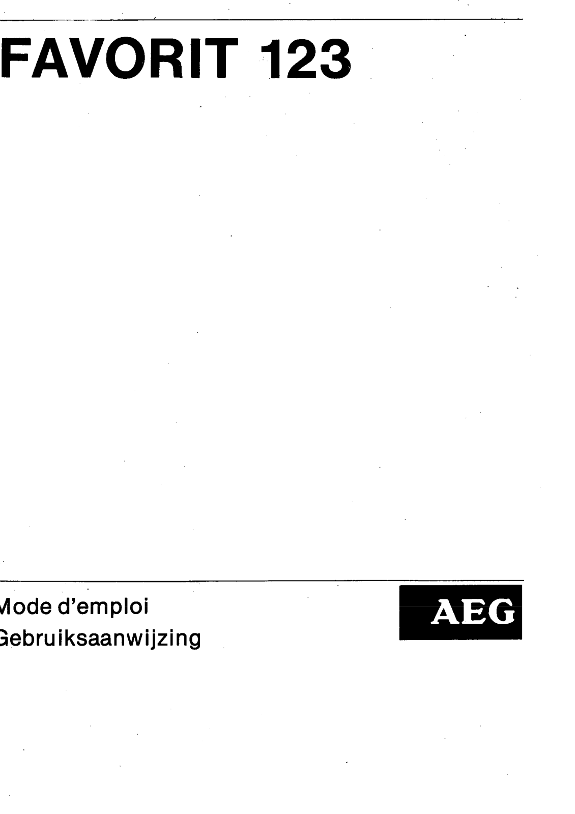 Aeg FAV123 User Manual