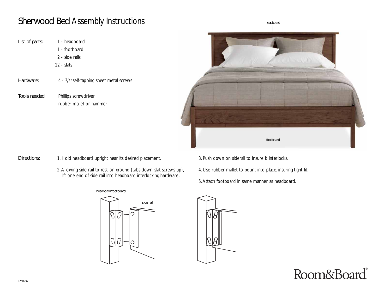 Room & Board Hoffman Assembly Instruction