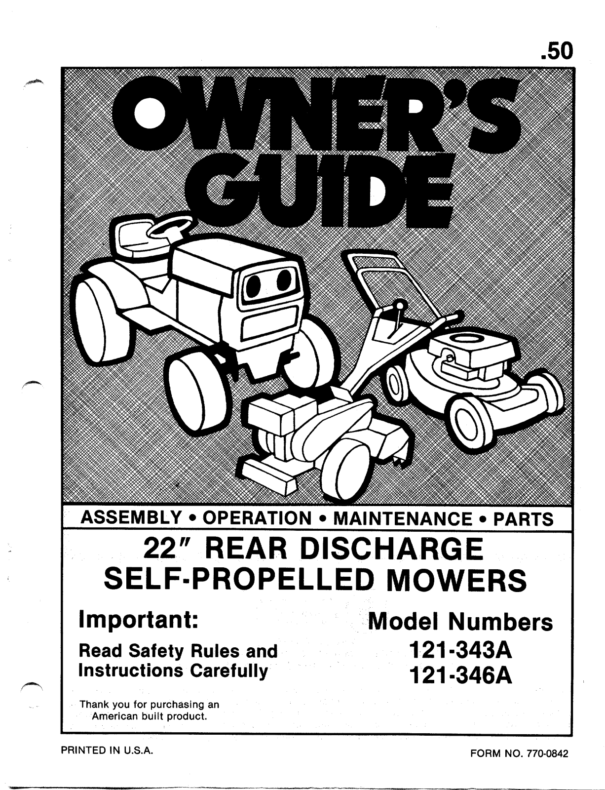 MTD 121-346A User Manual