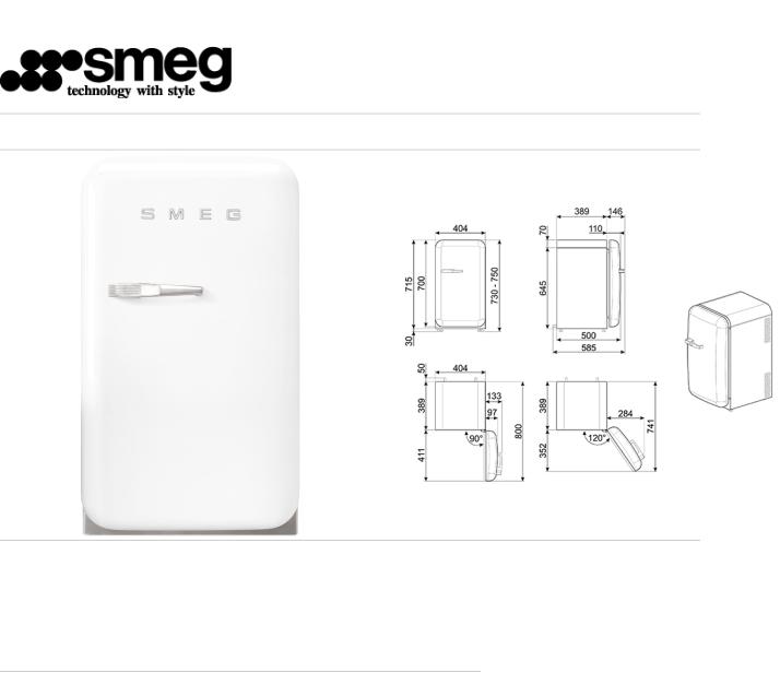 Smeg FAB5URWH3 Mini Specification Sheet