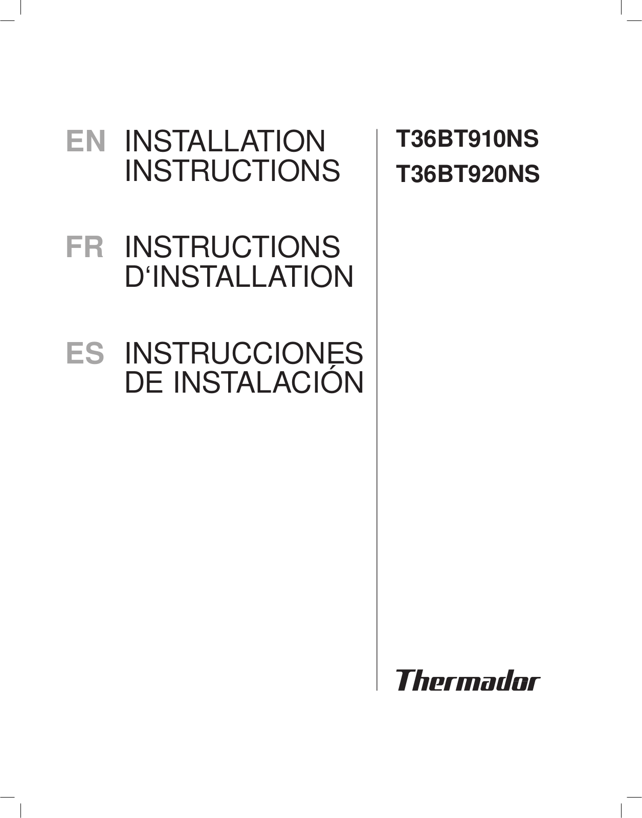 Thermador T36BT910NS Installation