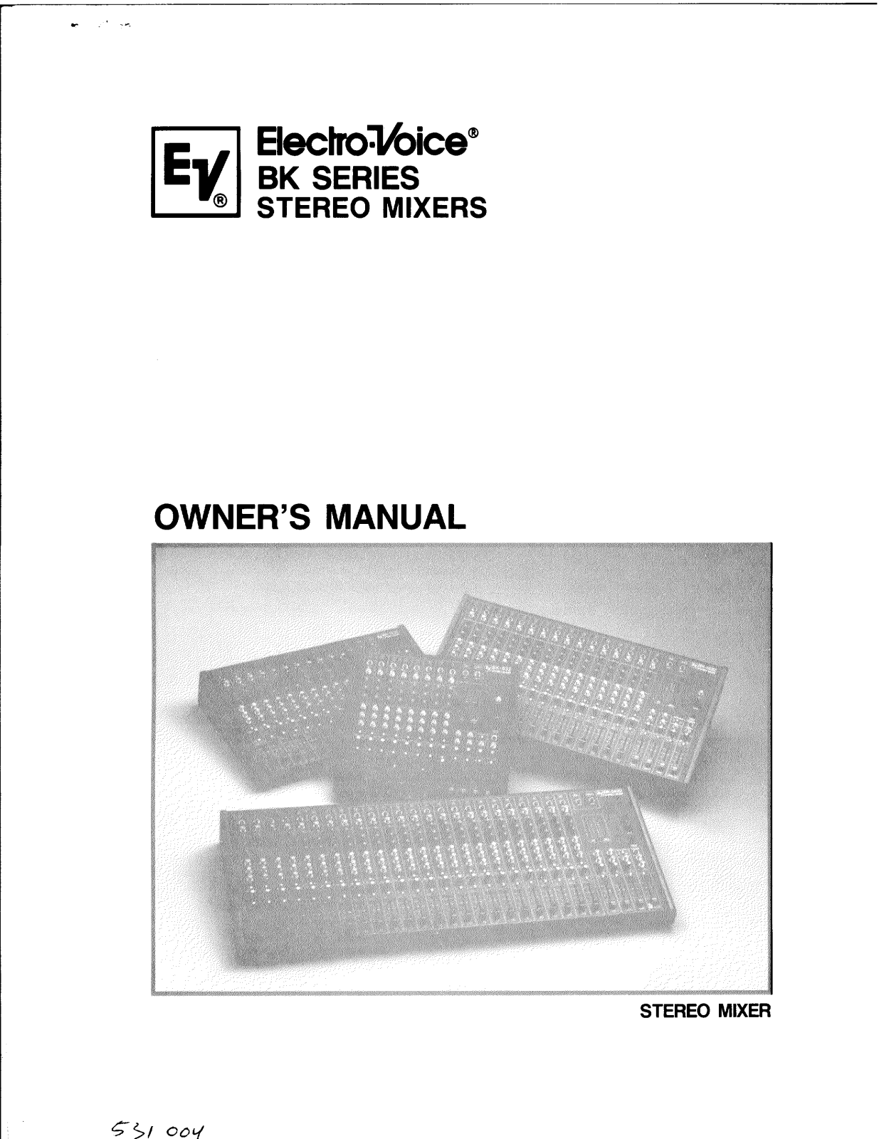 Electro-Voice BK User Manual