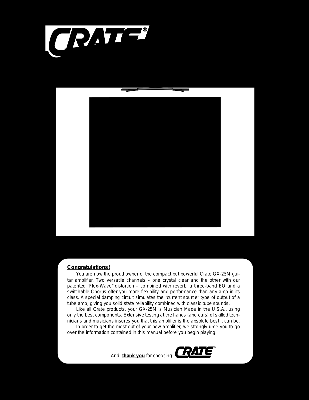 Crate GX-25M Owner's Manual