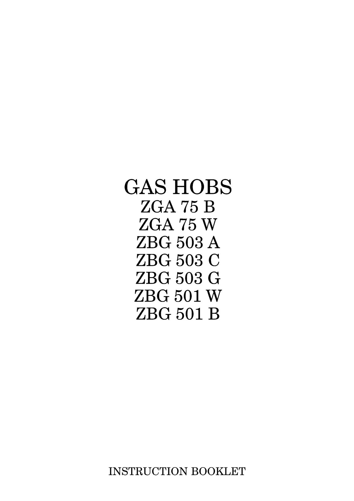 Zanussi ZGA 75 W, ZGA 75 B User Manual