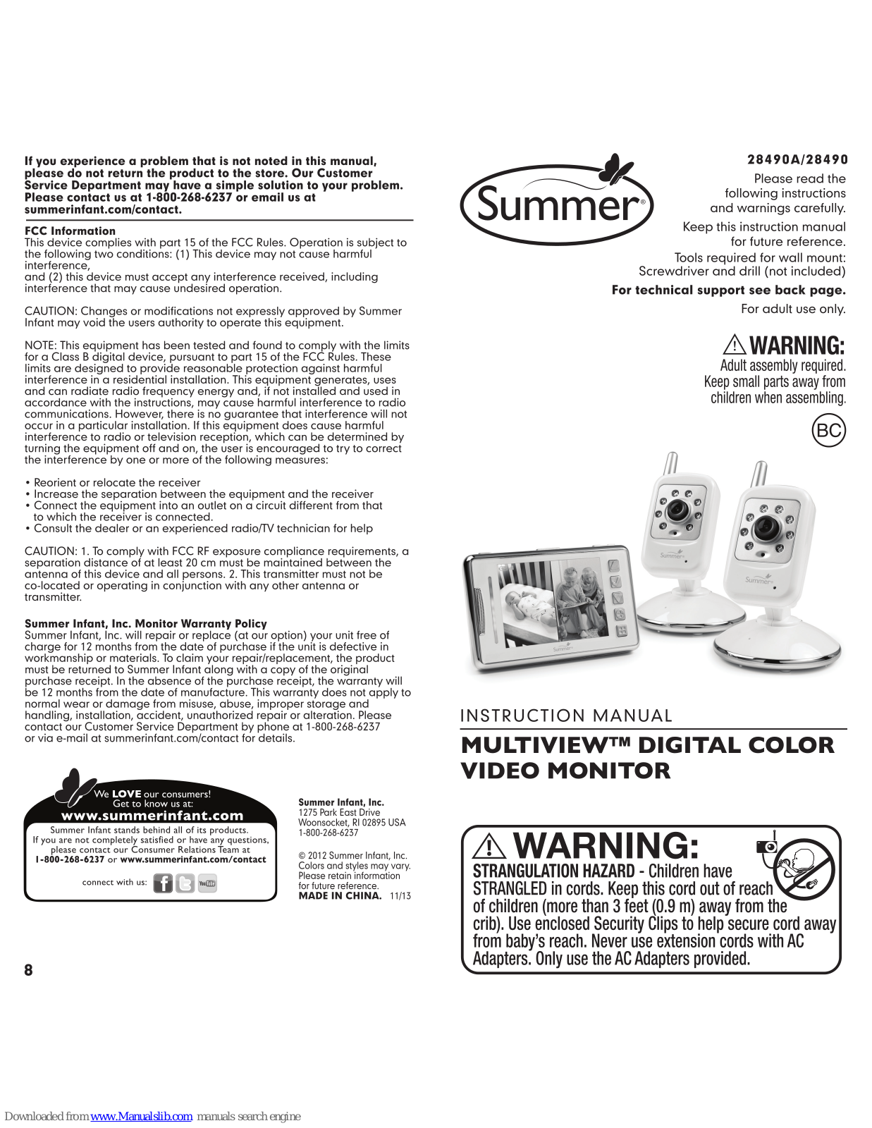 Summer 28490, 28490A, Multiview Instruction Manual - ManualMachine.com