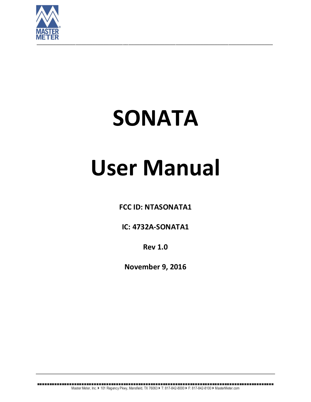 Telematics Wireless SONATA1 Users Manual