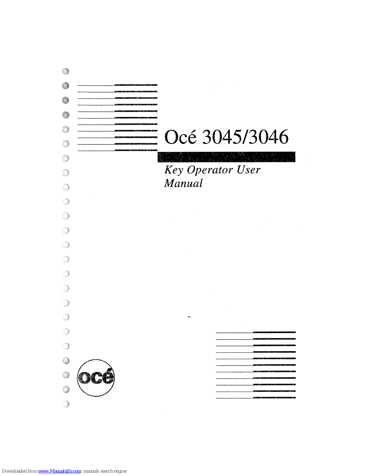 Oce 3045, 3046 User Manual