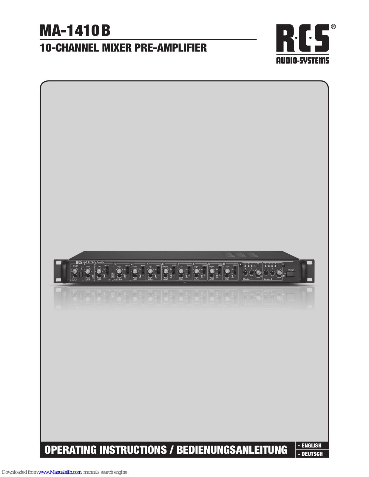 RCS MA-1410B Operating Instructions Manual