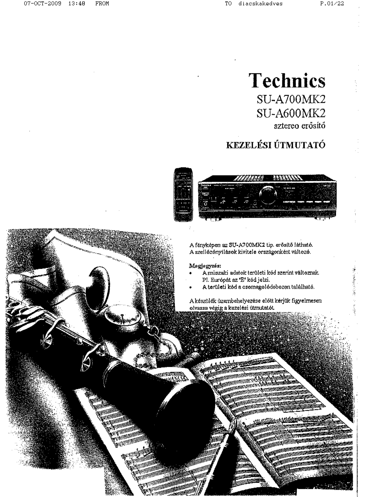 Panasonic SU-A600MK2, SU-A700MK2 User Manual