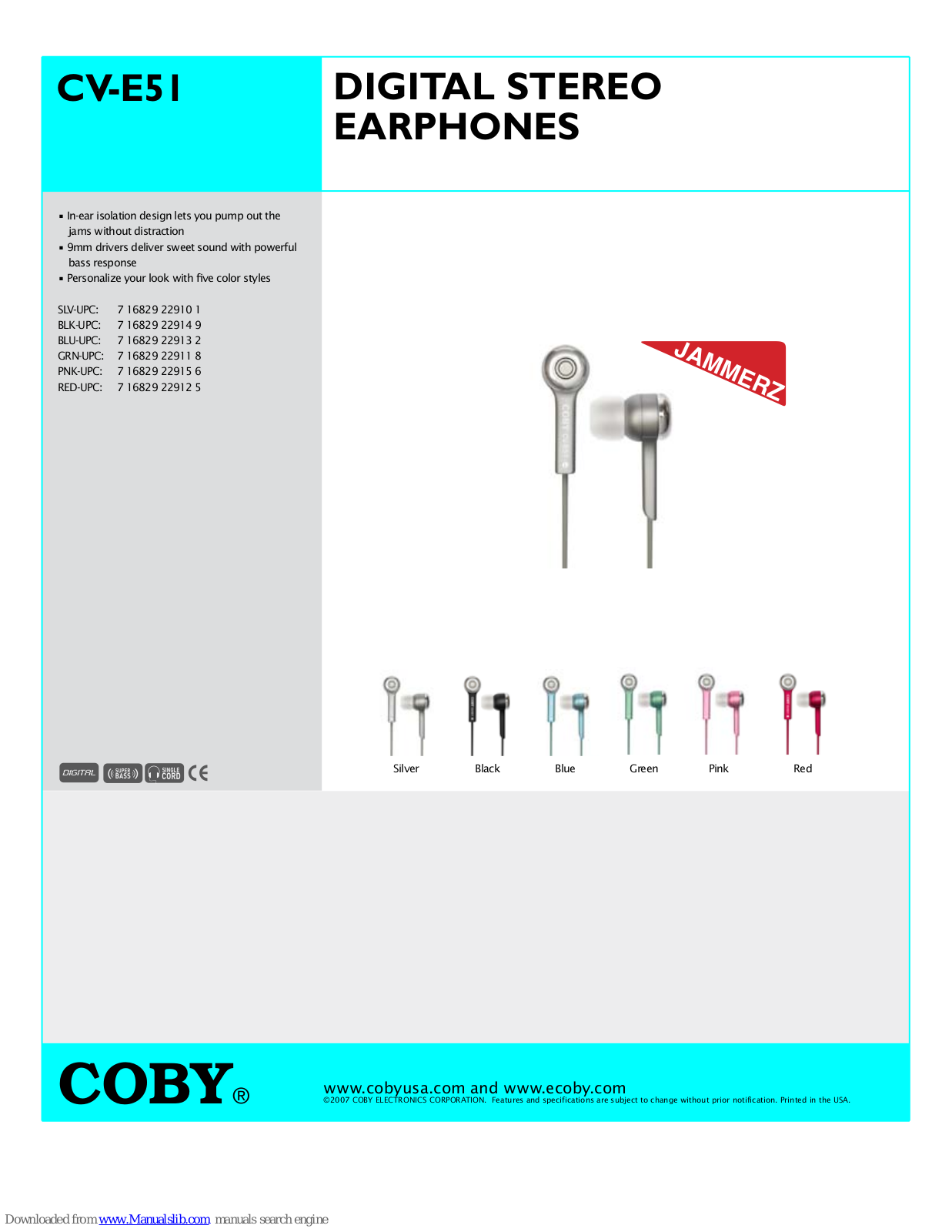 Coby CV CV-E51, CV-E51 Brochure