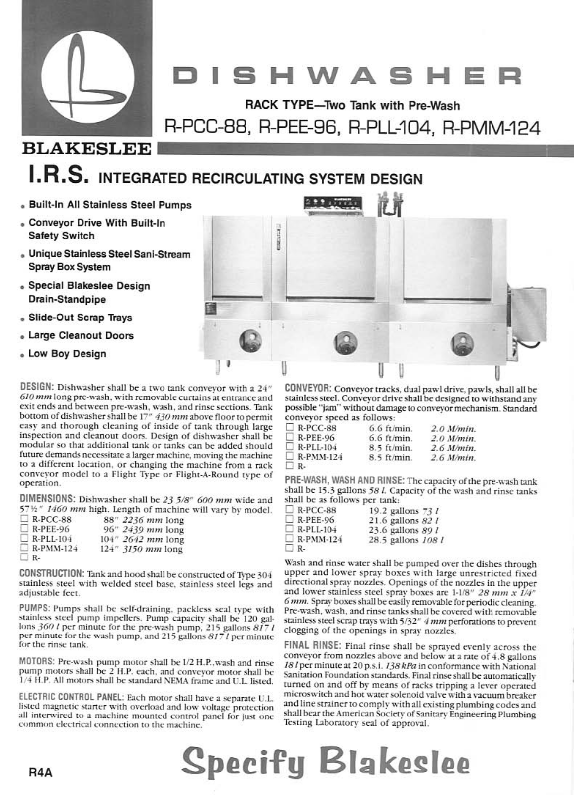 Blakeslee R-PCC-88, R-PEE-96, R-PLL-104, R-PMM-124 General Manual