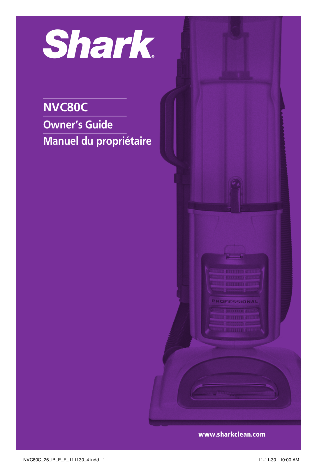 Shark nvc80c User Manual