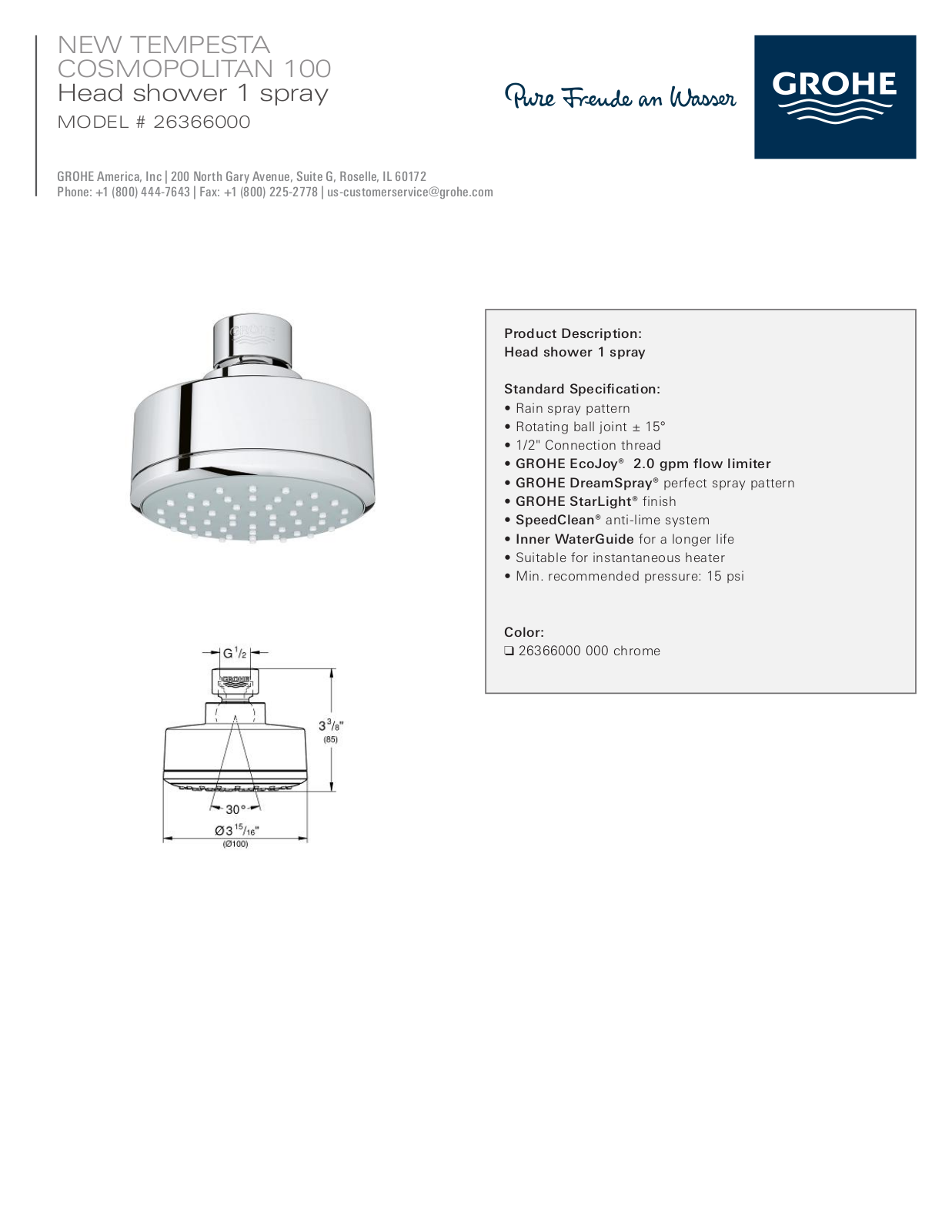 GROHE GRH5257 Specifications - ManualMachine.com