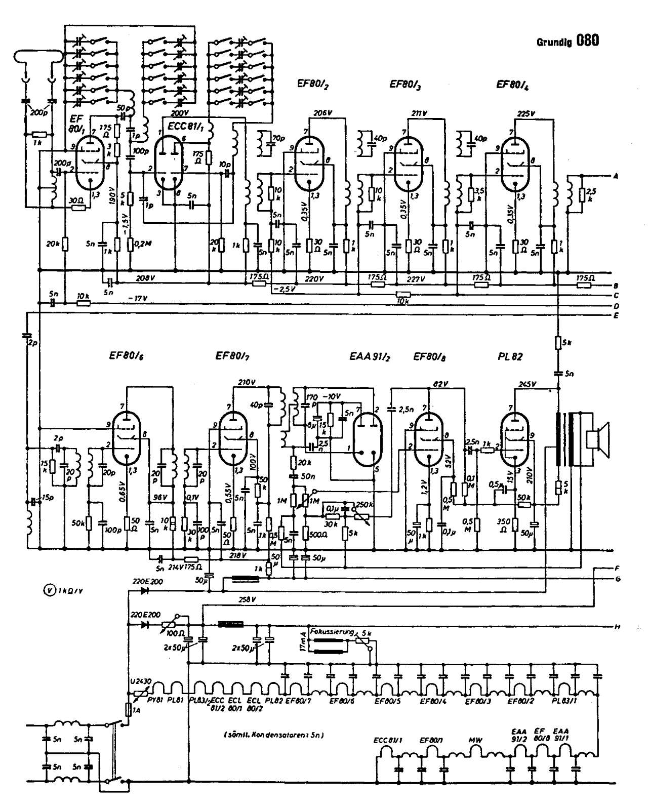 Grundig 080 Schematic