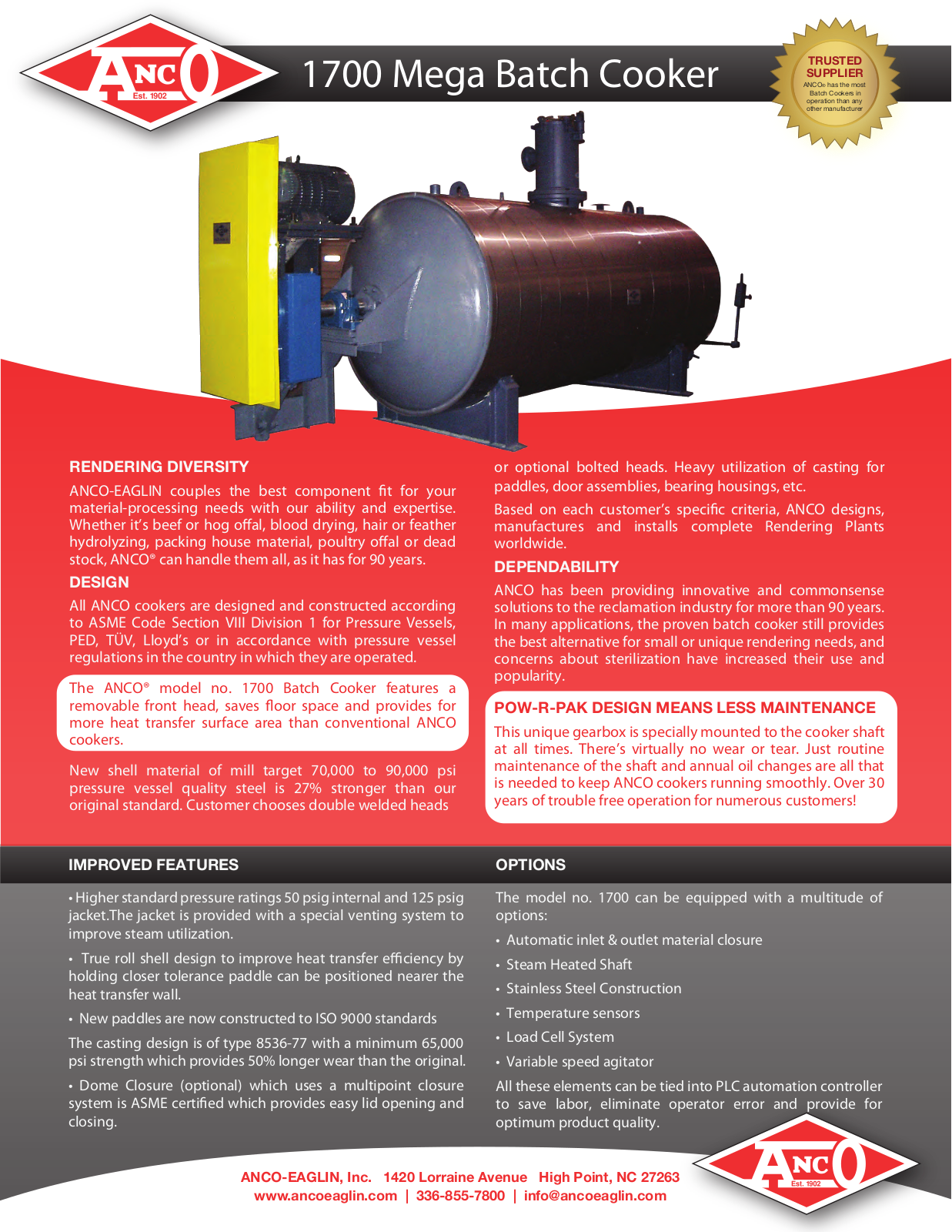 Anco Eaglin 1700 Batch Cooker User Manual - ManualMachine.com
