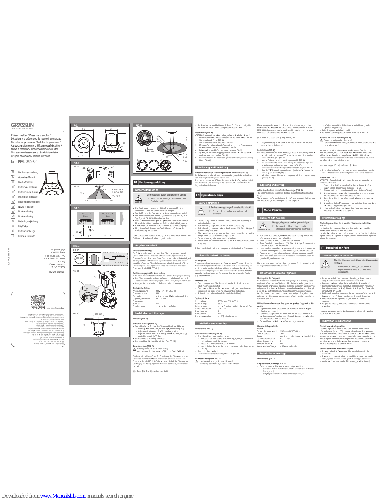 Grasslin talis PFSL 360-8-1 Operating Manual - ManualMachine.com