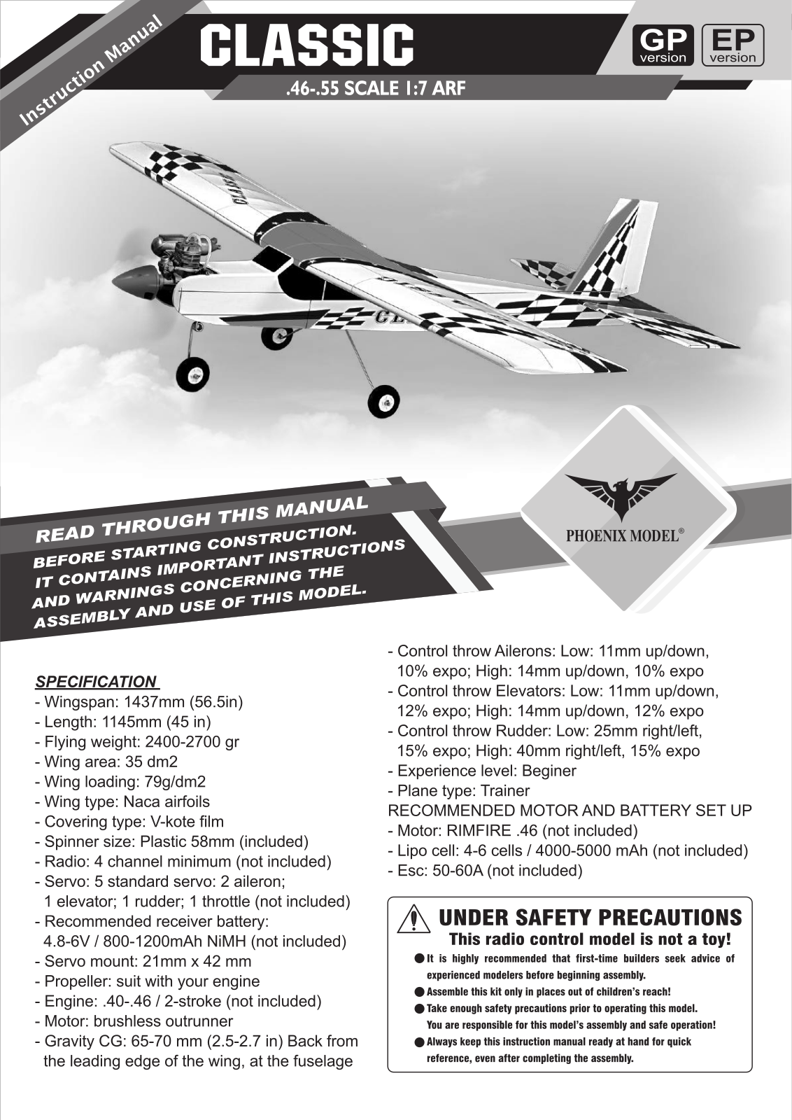 Phoenix Model Classic Sport 40 User guide - ManualMachine.com