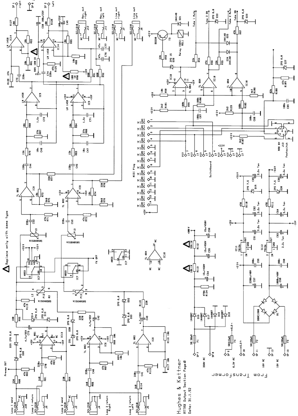 Hughes Kettner attax schematic