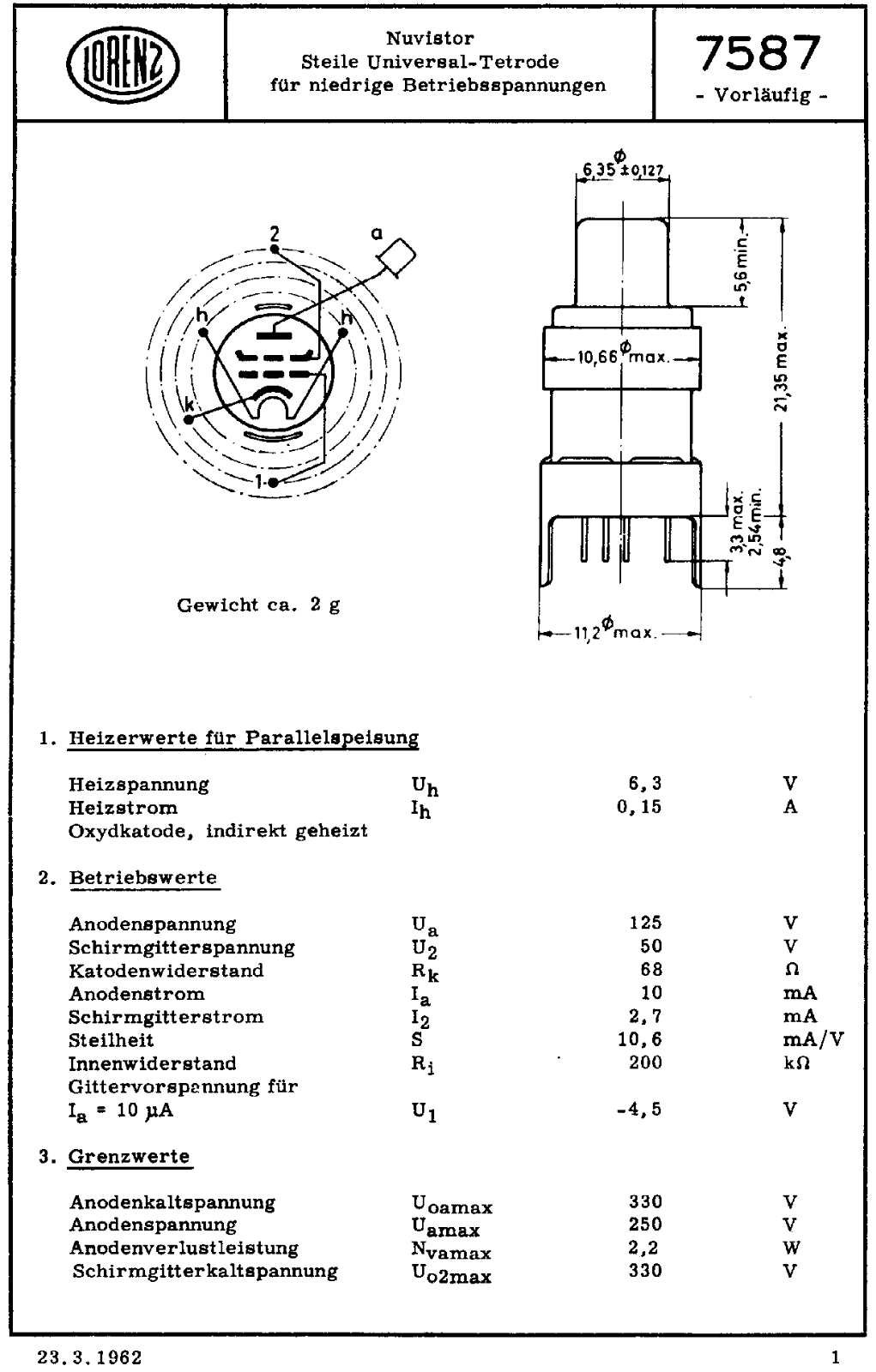 Philips 7587 DATASHEETS