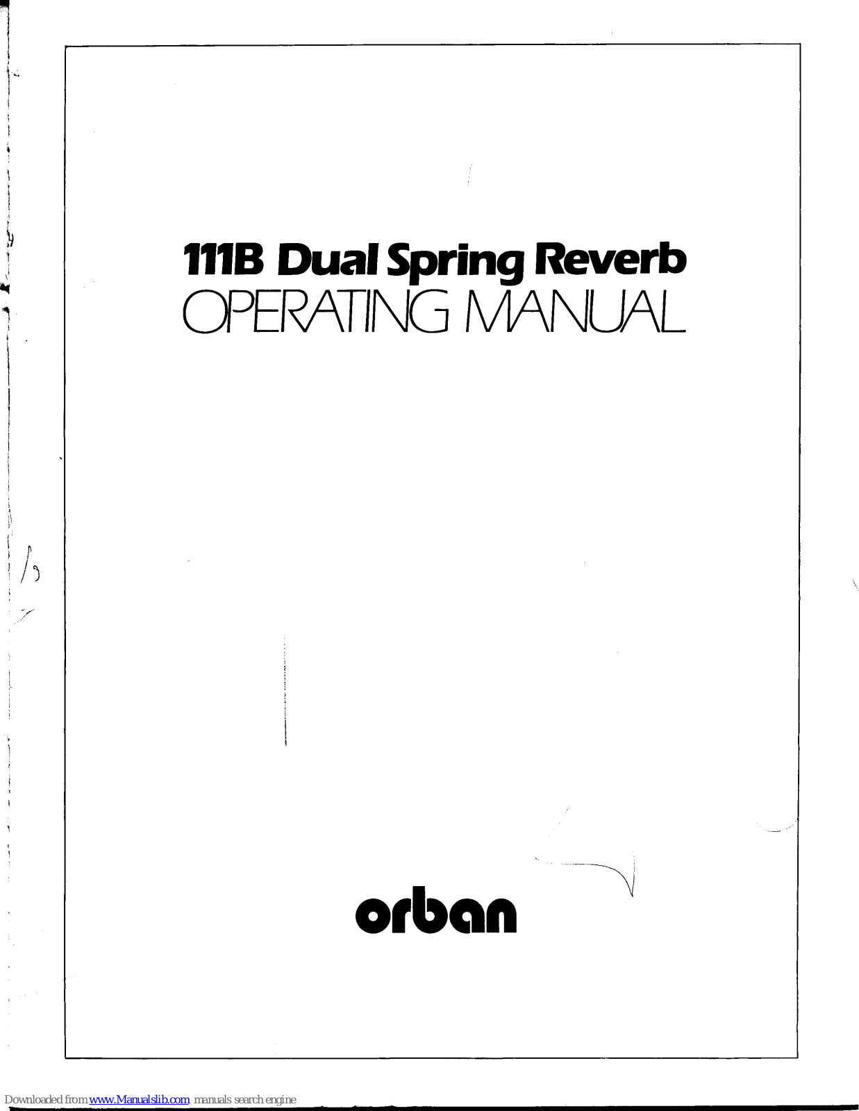 Orban 111B/1 Operating Manual