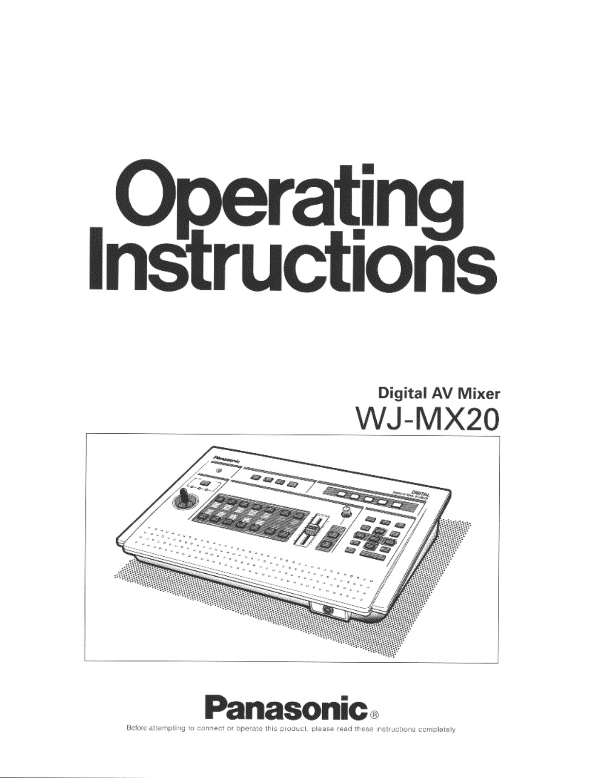 Panasonic WJ-MX20 User Manual