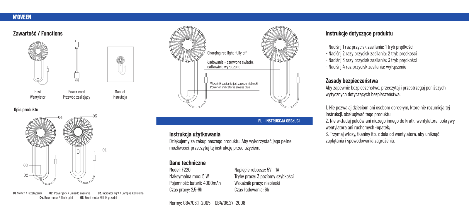 Noveen F220 User guide - ManualMachine.com