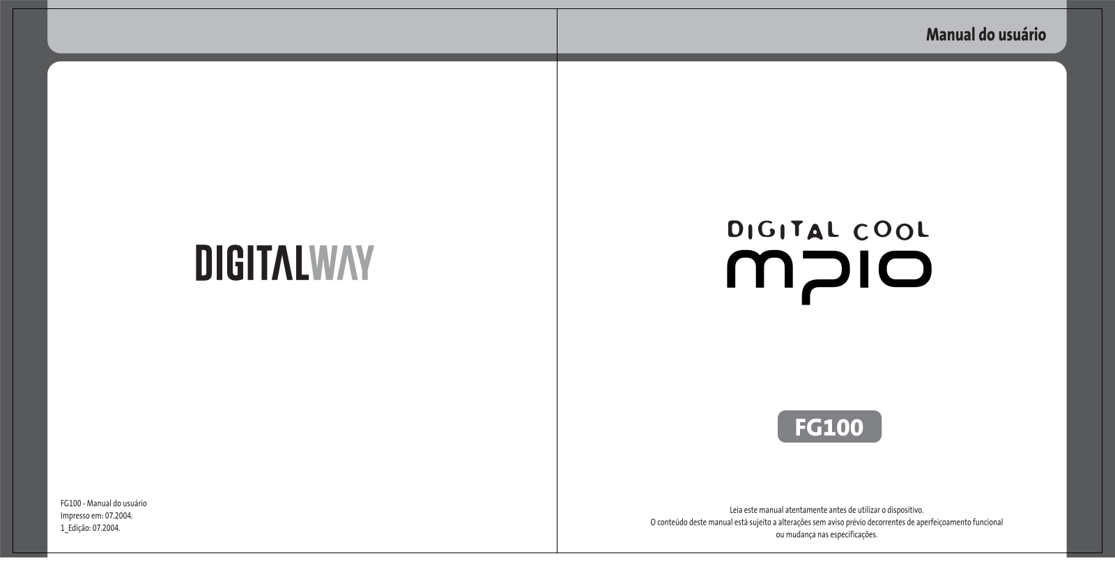 MPIO FG100 User Manual