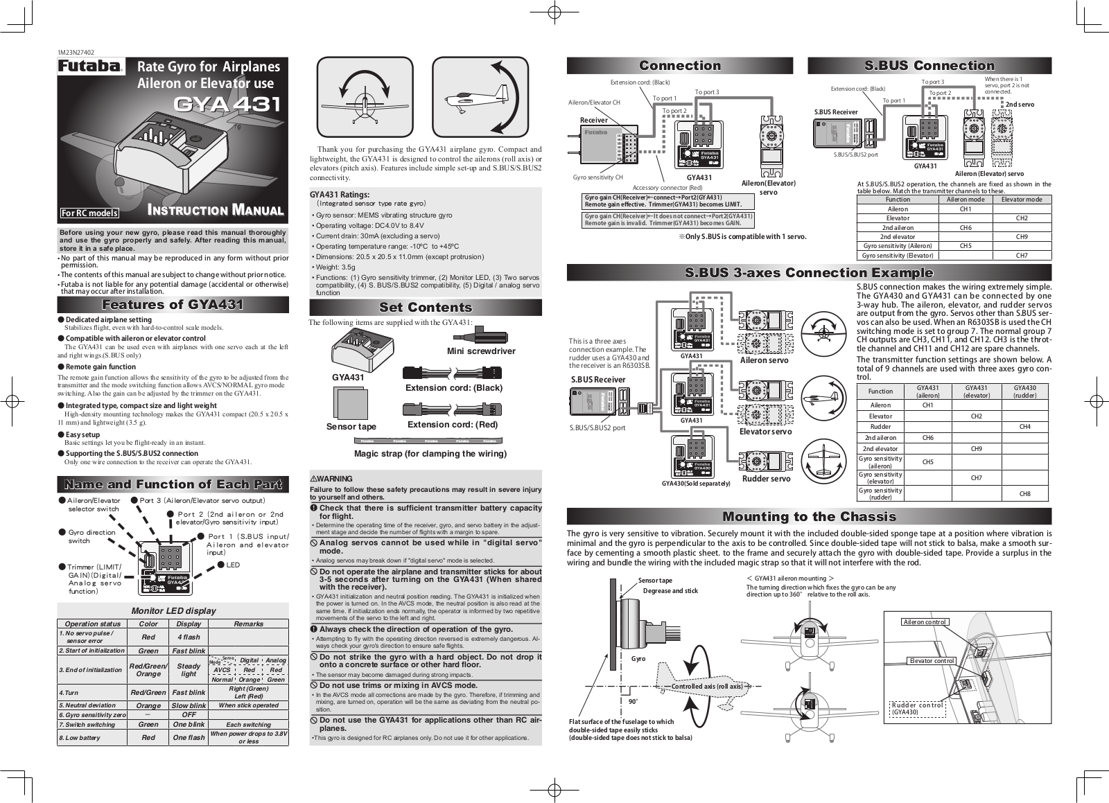 Futaba GYA431 User Manual