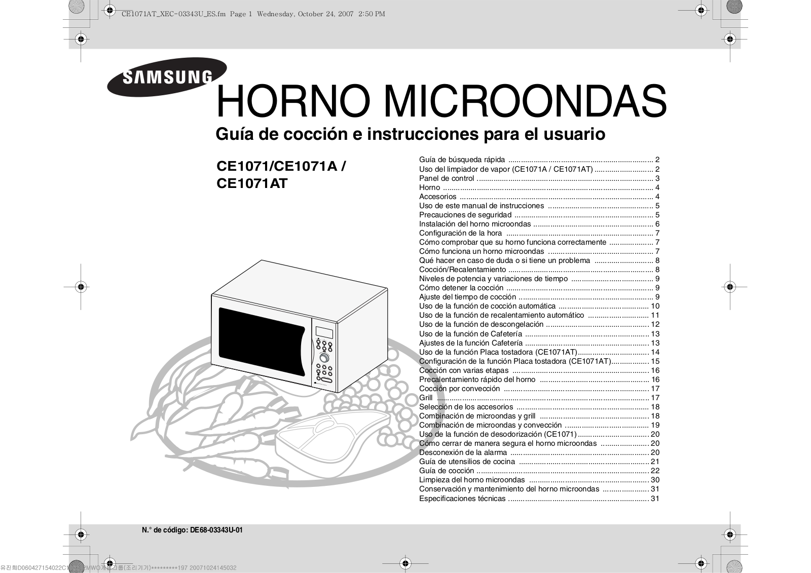 Samsung CE1071, CE1071A, CE1071AT User Manual