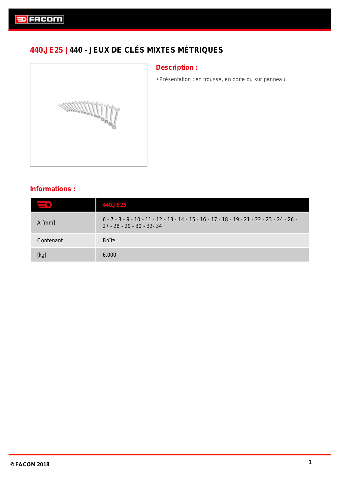 Facom 440.JE25 Specification - ManualMachine.com