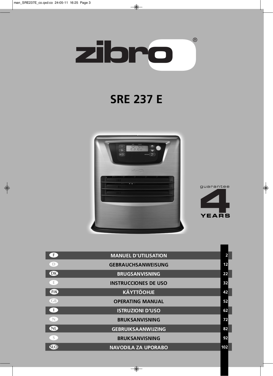 ZIBRO SRE 237 E User Manual