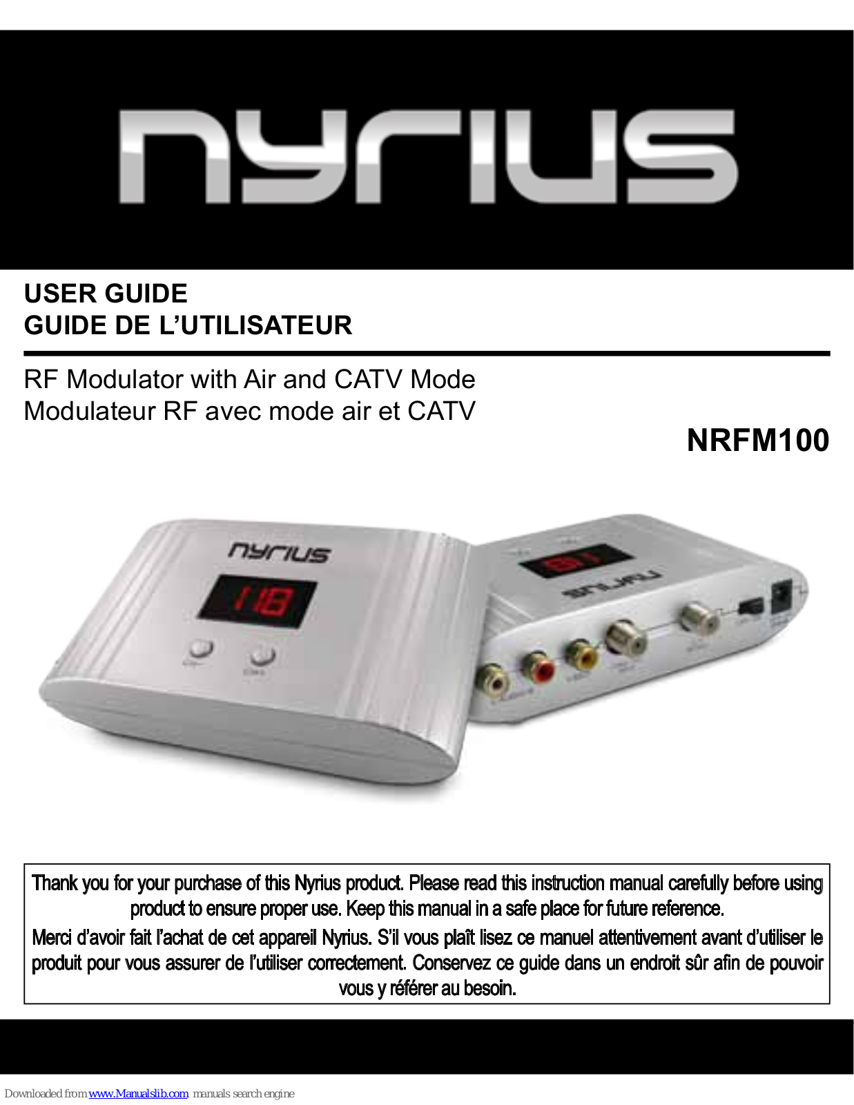 Nyrius NRFM100 User Manual