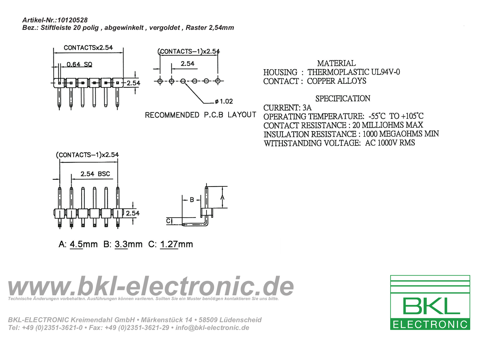 BKL BKL 10120528 Datasheet - ManualMachine.com