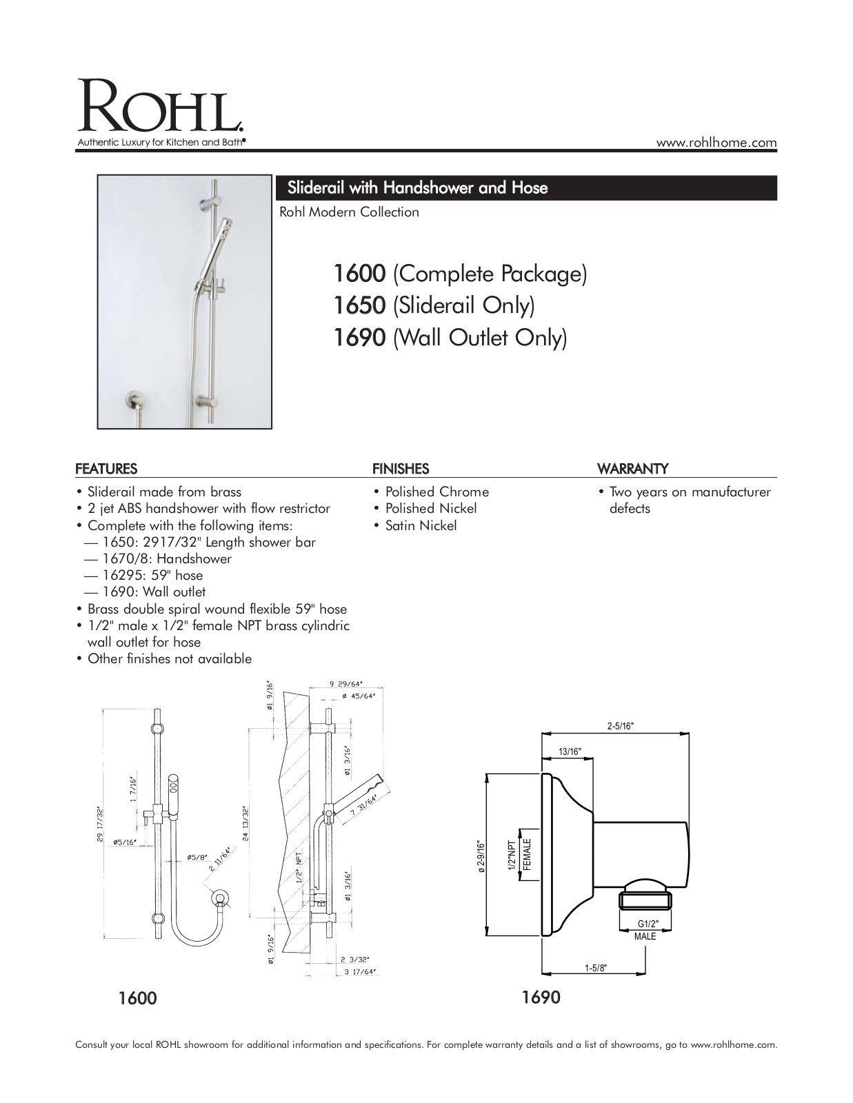 Rohl 1690STN User Manual