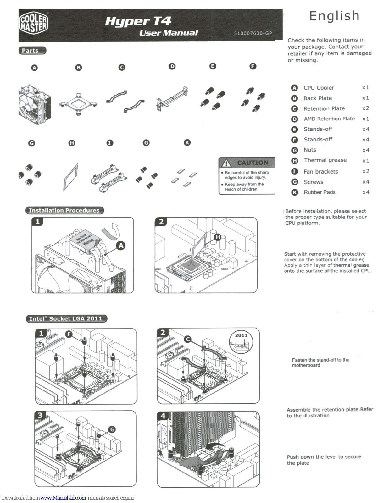 Cooler Master Hyper T4 User Manual