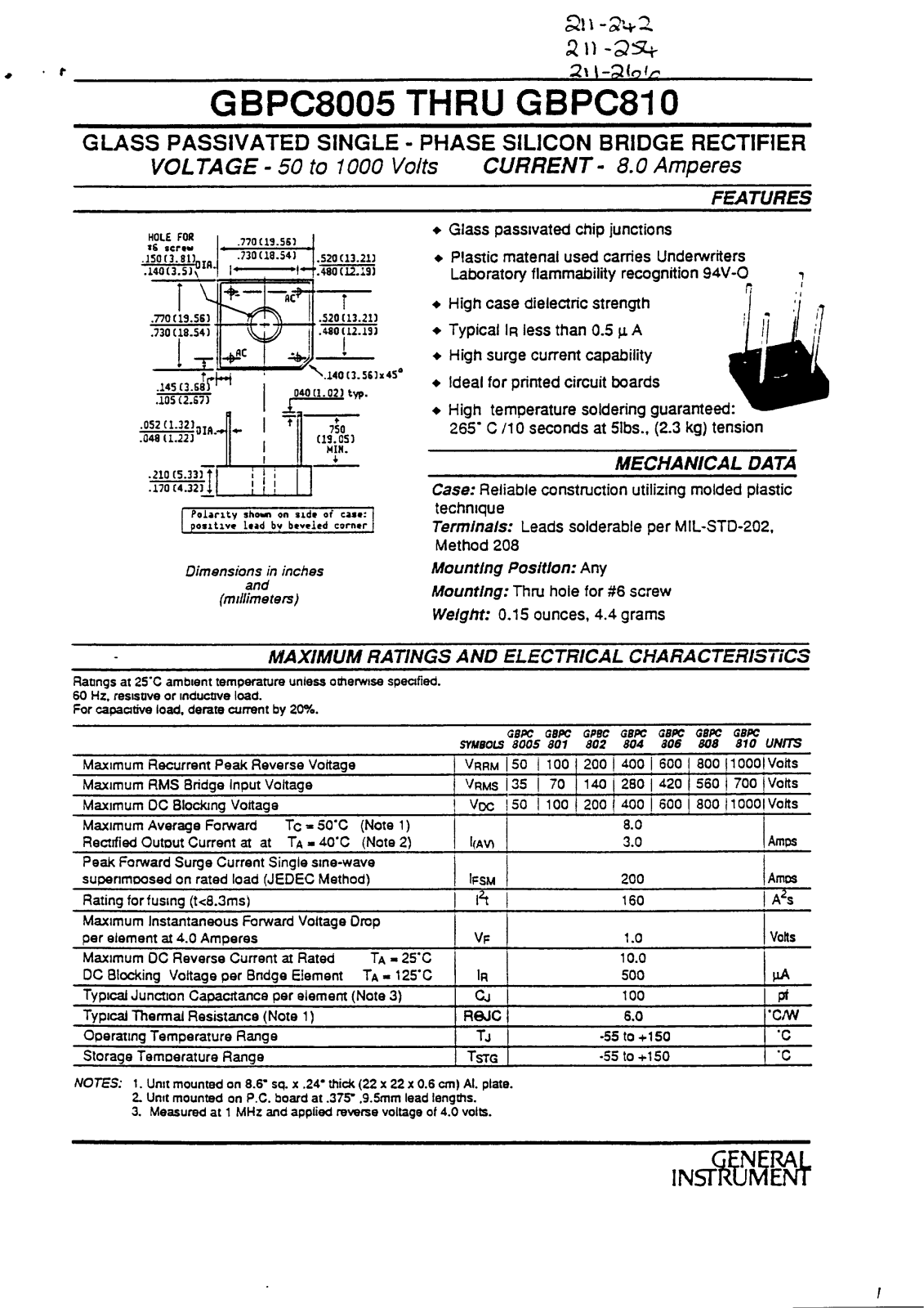 Philips gbpc810 DATASHEETS