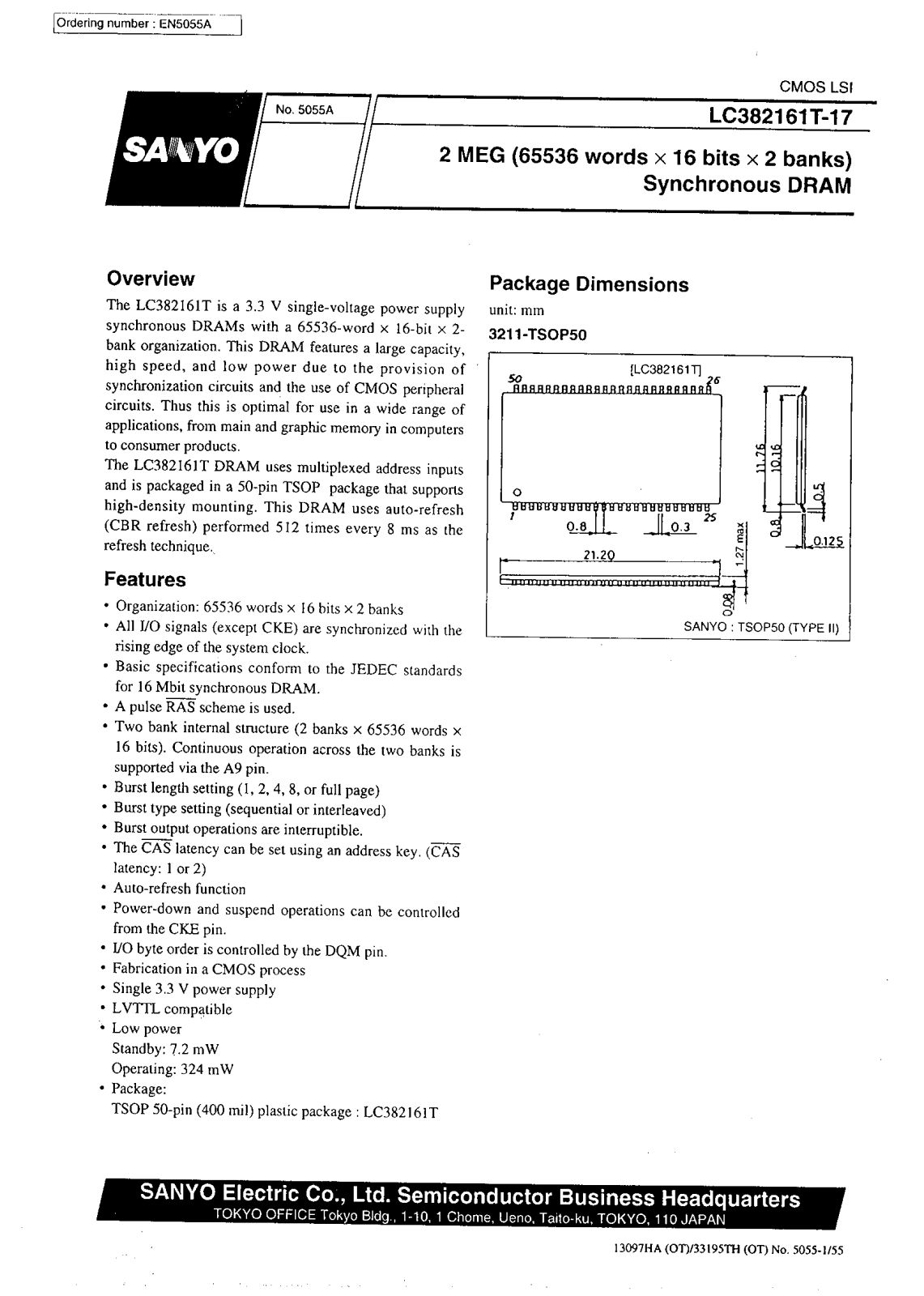 SANYO LC382161T-17 Datasheet