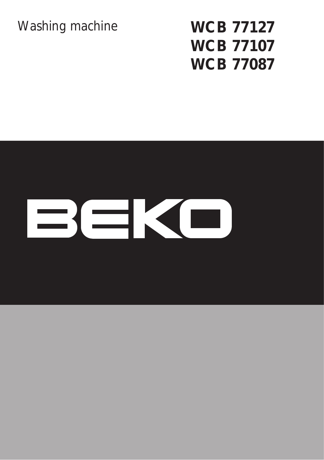 Beko WCB 77107, WCB 77087, WCB 77127 User Manual