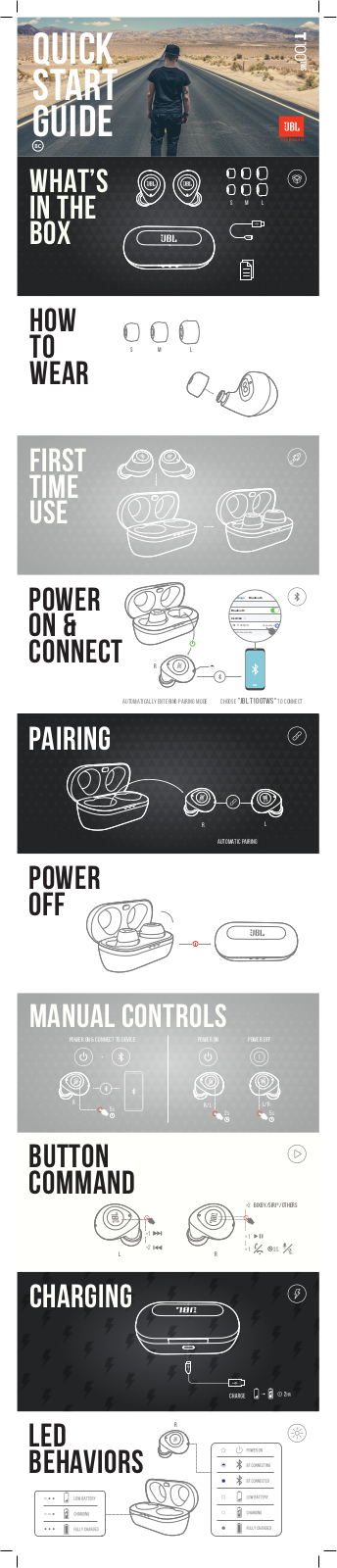 JBL T100 TWS User Manual