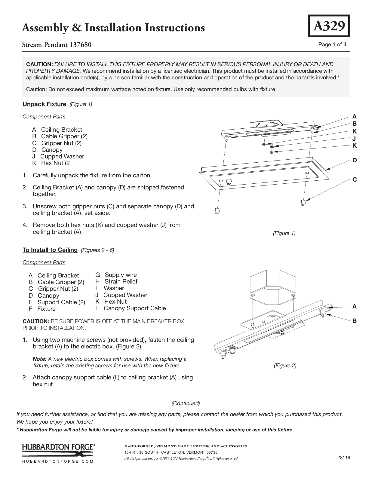 Hubbardton Forge 137680 User Manual